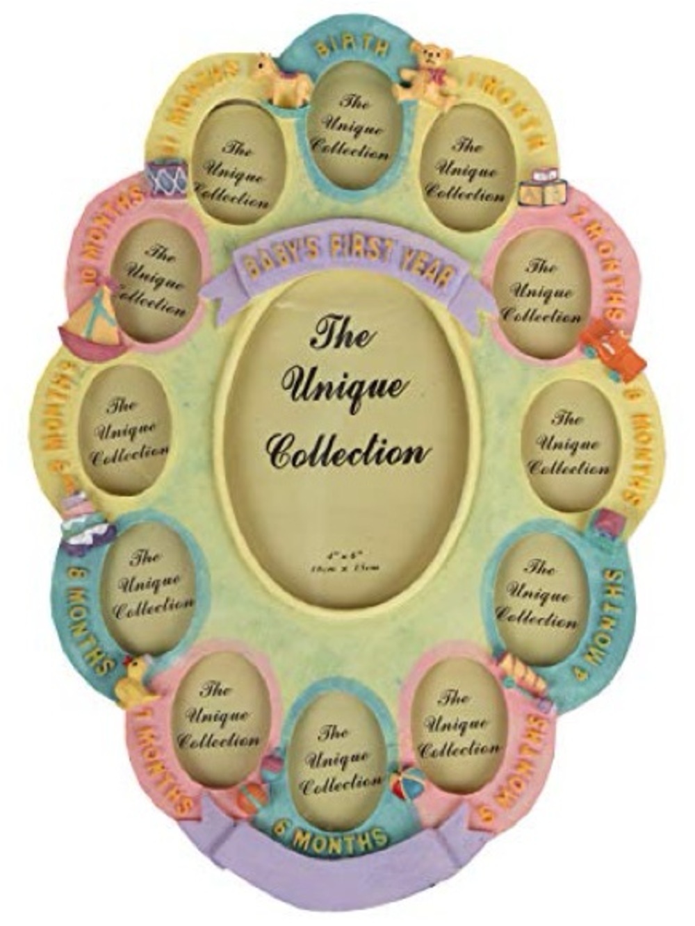 The Unique Collection Baby's First Year Multicolor Picture Frame